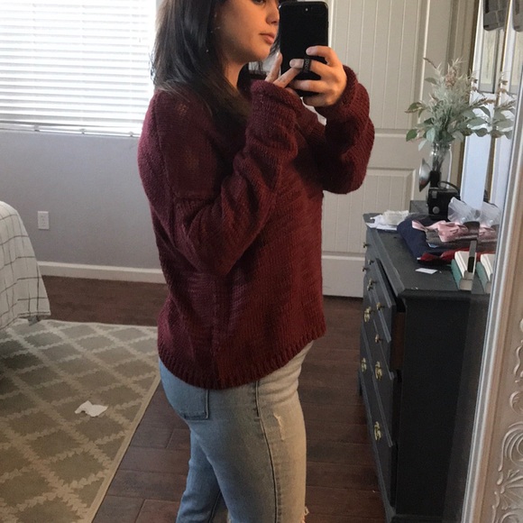 NWOT Burgundy Sweater - Picture 2 of 6